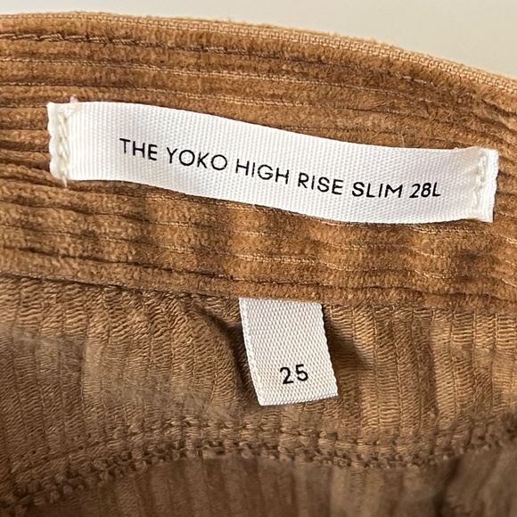 Denim Forum Aritzia Brown Corduroy Pants Size 25 Womens Yoko High Rise Slim 28L - Picture 9 of 16